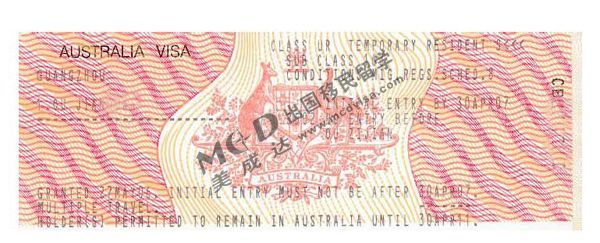 欧先生获得澳洲163签证