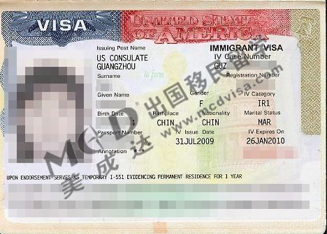 吴小姐IR1移民签证