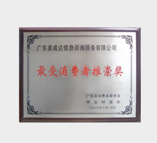 最受消费者推崇奖