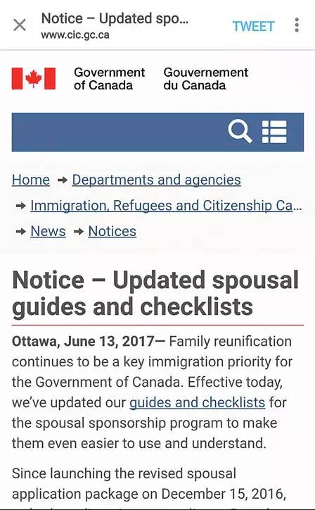 加拿大婚姻配偶移民7月15日起启用新申请表格