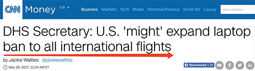 赴美旅游要注意：美国航空禁令将扩至所有航班