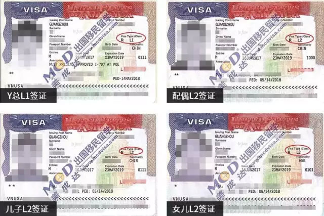 Y女士的L-1签证及家属的L-2签证