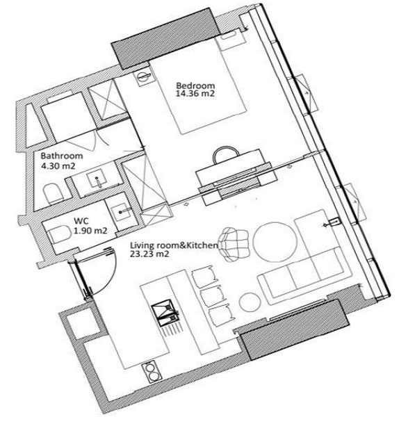 G罗塔纳Rotana酒店公寓户型图