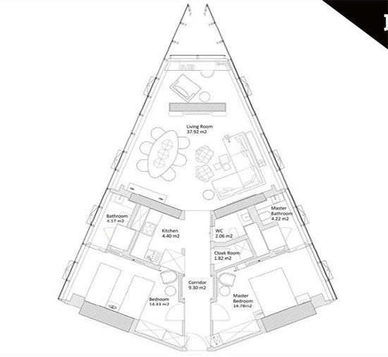 G罗塔纳Rotana酒店公寓户型图