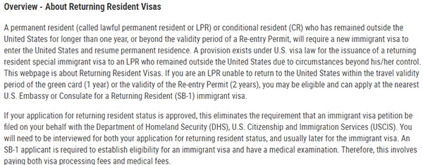 绿卡持有者因疫情回不去美国，可以办理SB1签证吗？