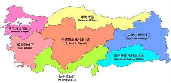 土耳其区域划分和详细介绍